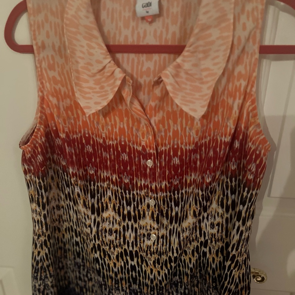 CAbi Multicolor Sleeveless Blouse